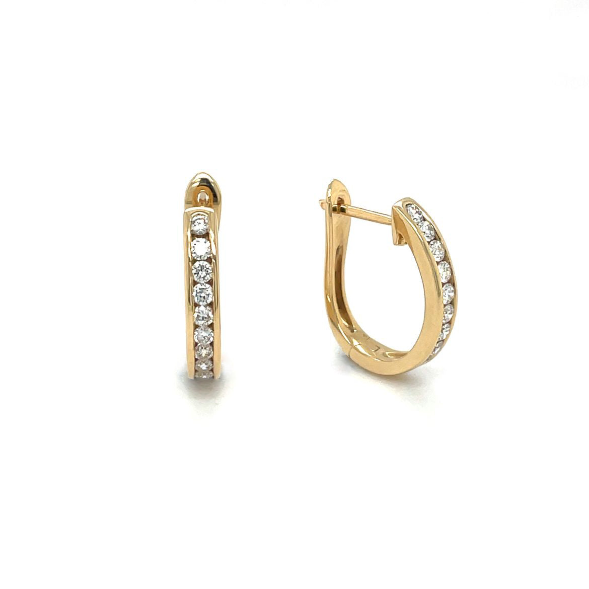 18ct Yellow Gold Diamond Hoop Earrings