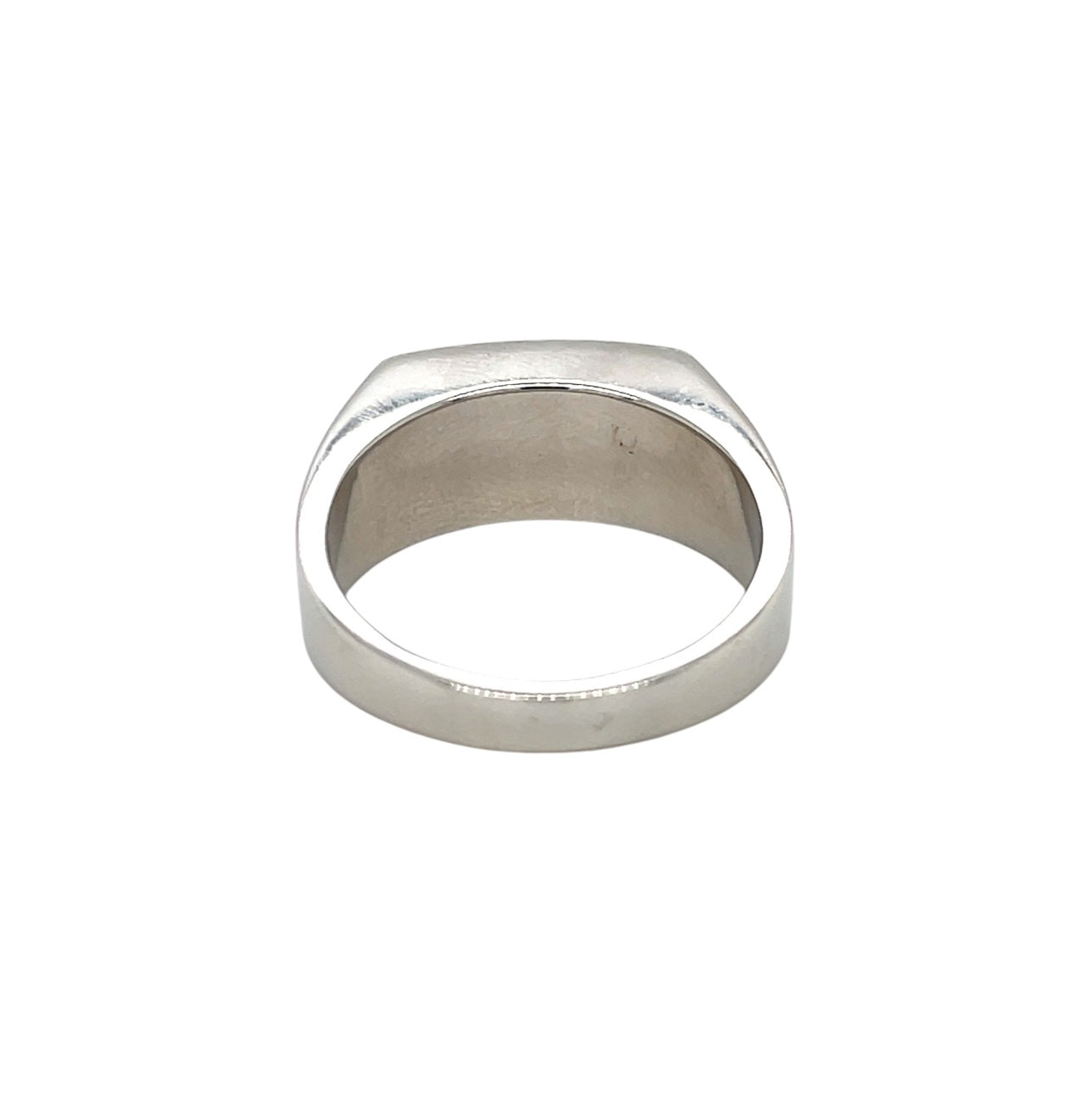 18ct White Gold Diamond & Carbon-Fibre Square Ring (X)