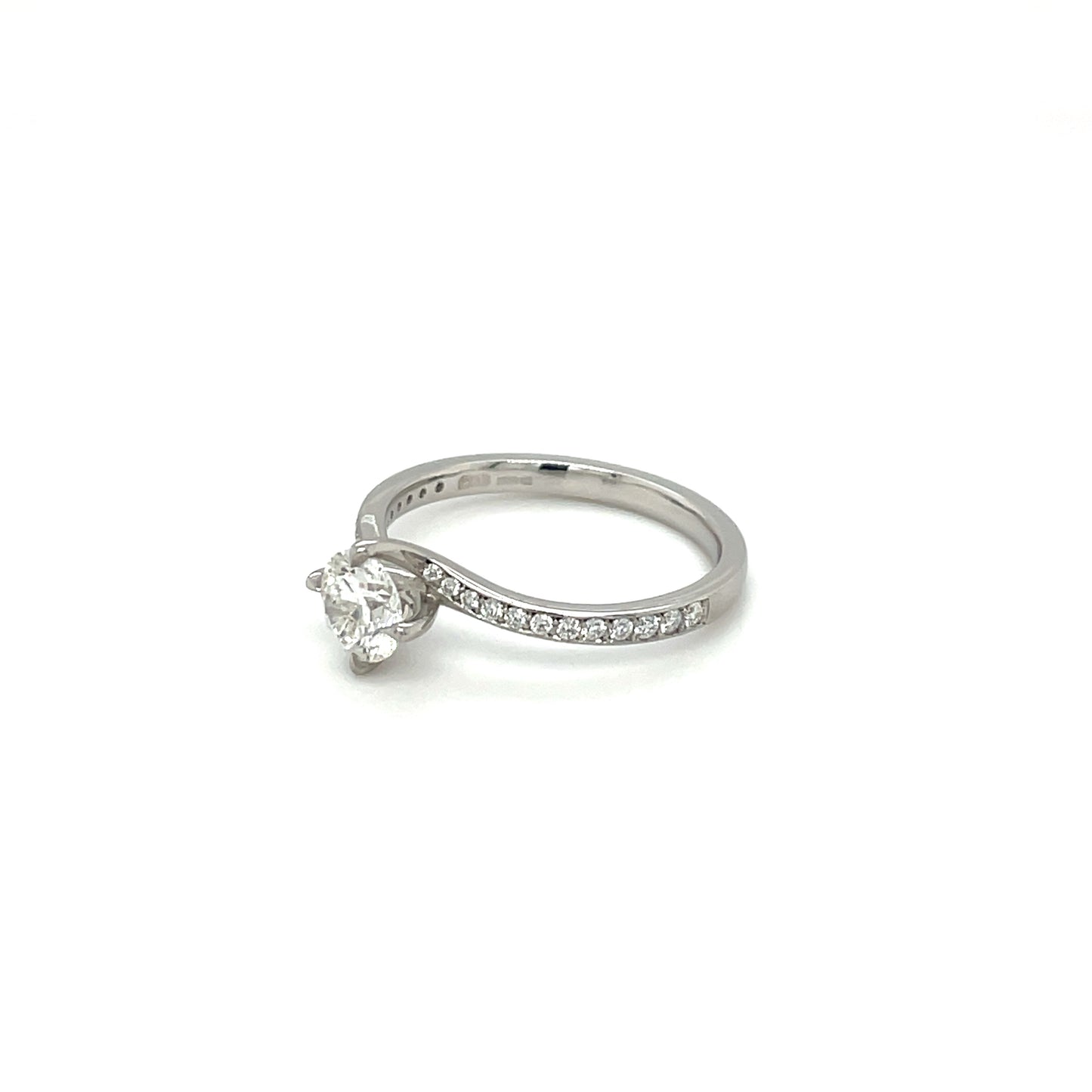 Platinum Diamond Twist Solitaire Ring