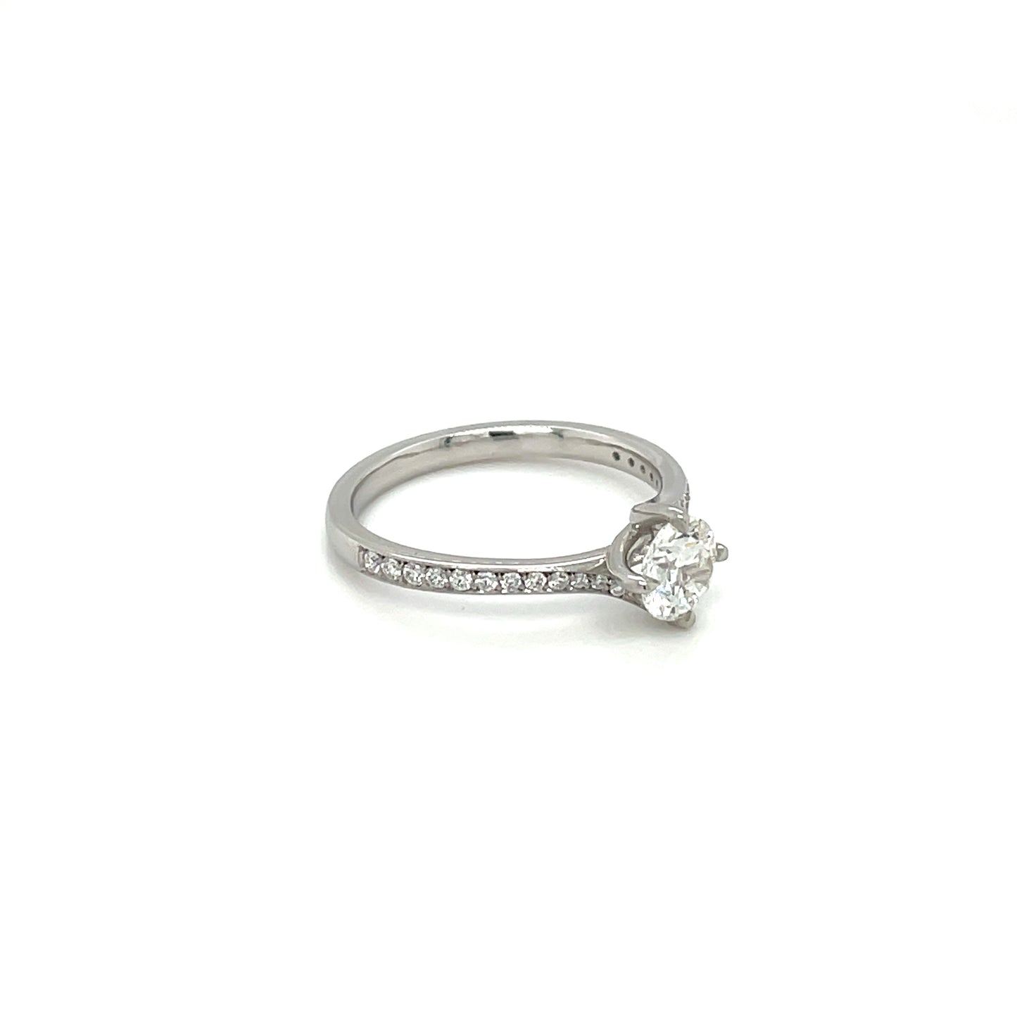 Platinum Diamond Twist Solitaire Ring