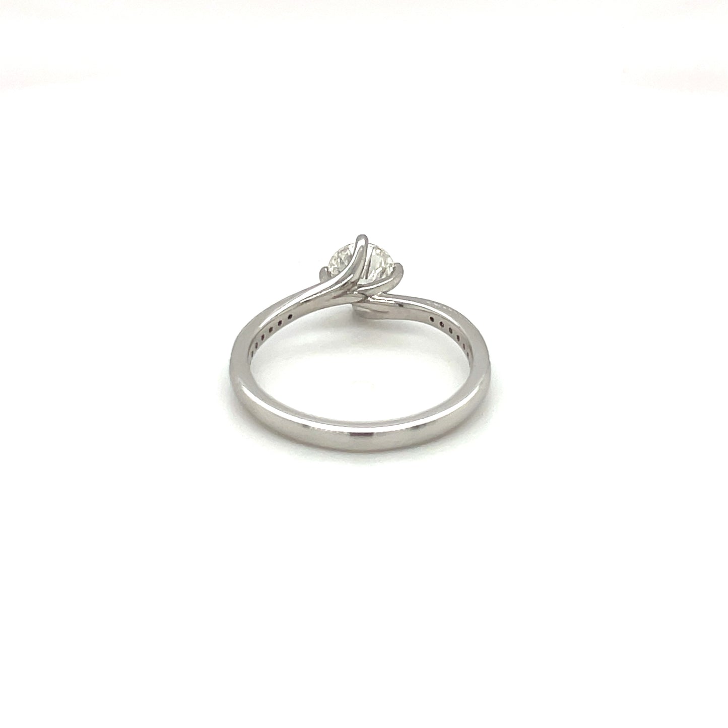 Platinum Diamond Twist Solitaire Ring