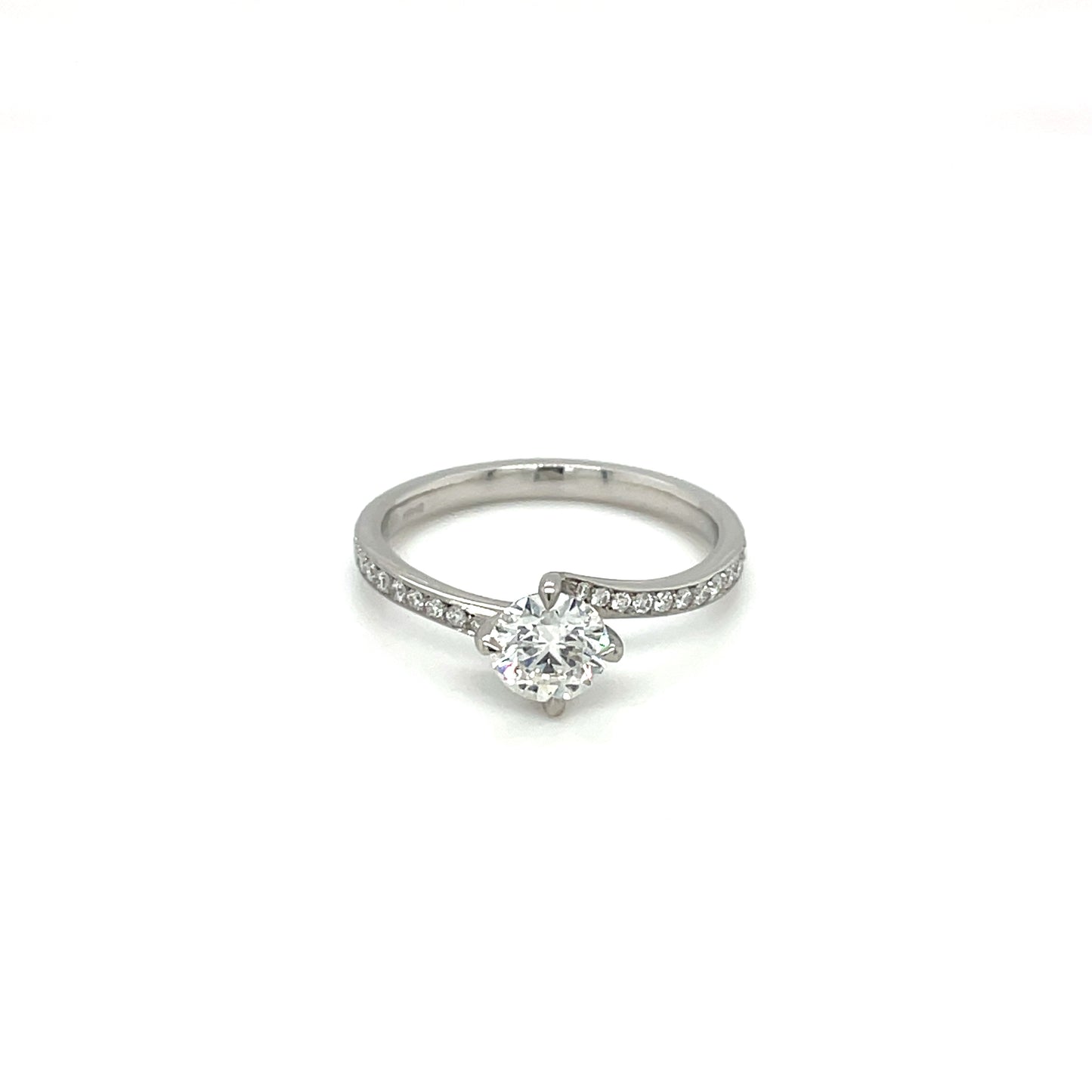 Platinum Diamond Twist Solitaire Ring