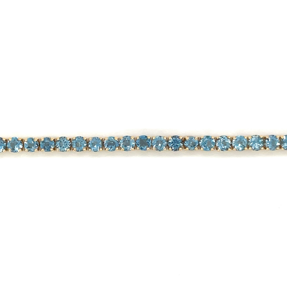 18ct Yellow Gold Aquamarine Line Bracelet