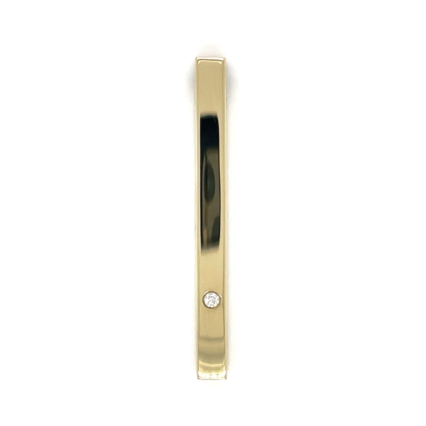 9ct Yellow Gold & Diamond Gold Bar Pendant & Chain