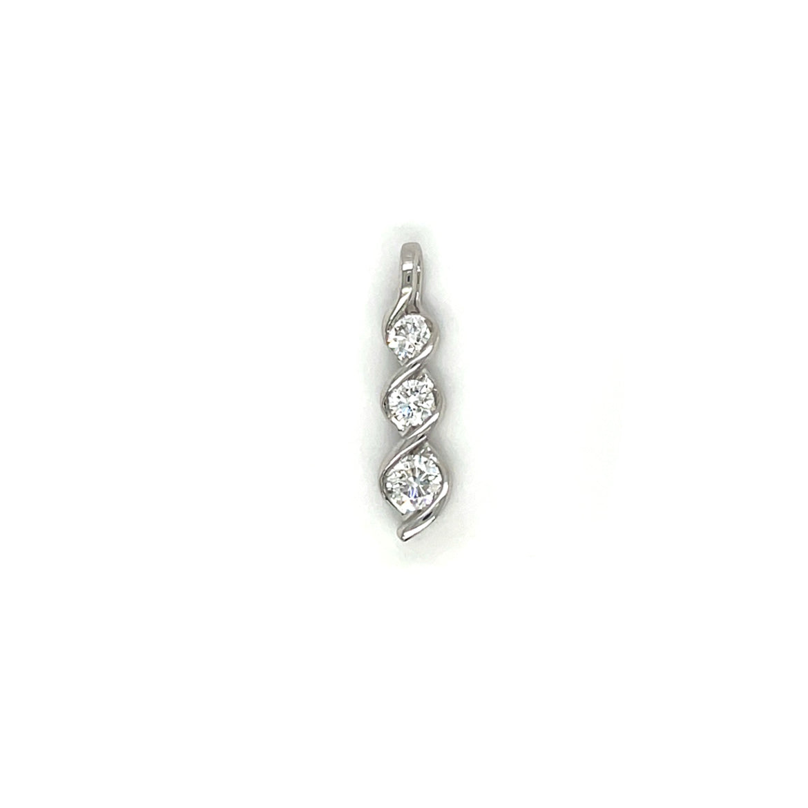 18ct White Gold Twist Diamond Pendant