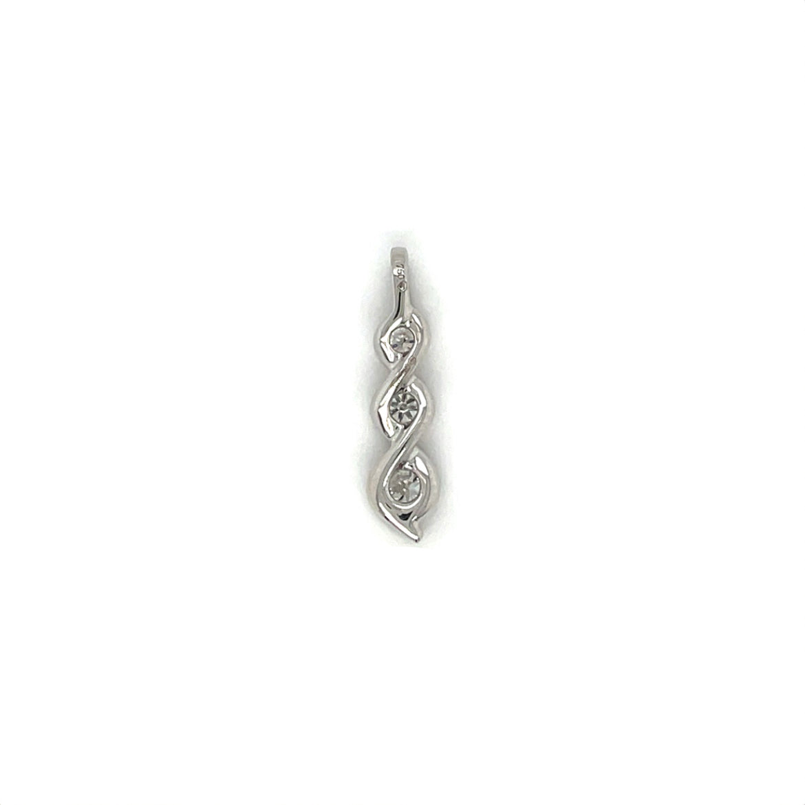 18ct White Gold Twist Diamond Pendant
