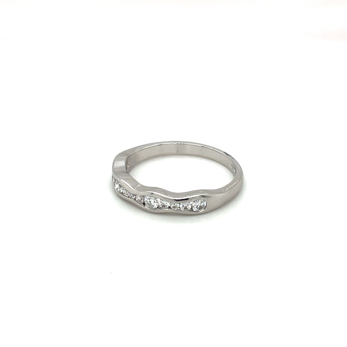 Platinum Diamond Wave Ring