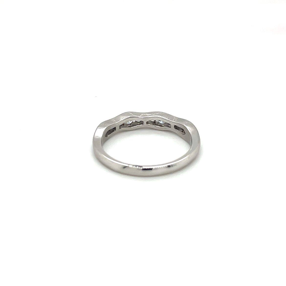 Platinum Diamond Wave Ring