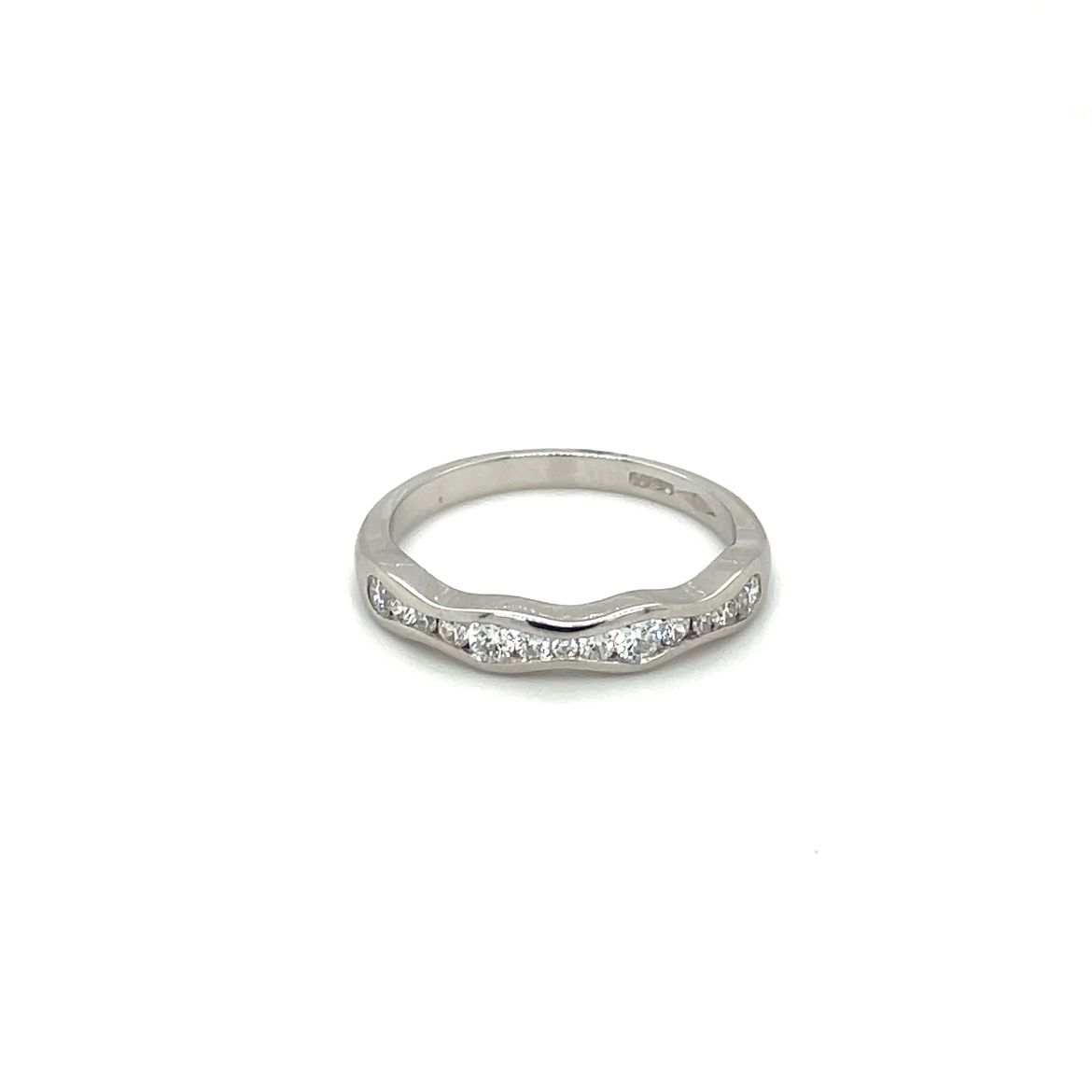 Platinum Diamond Wave Ring