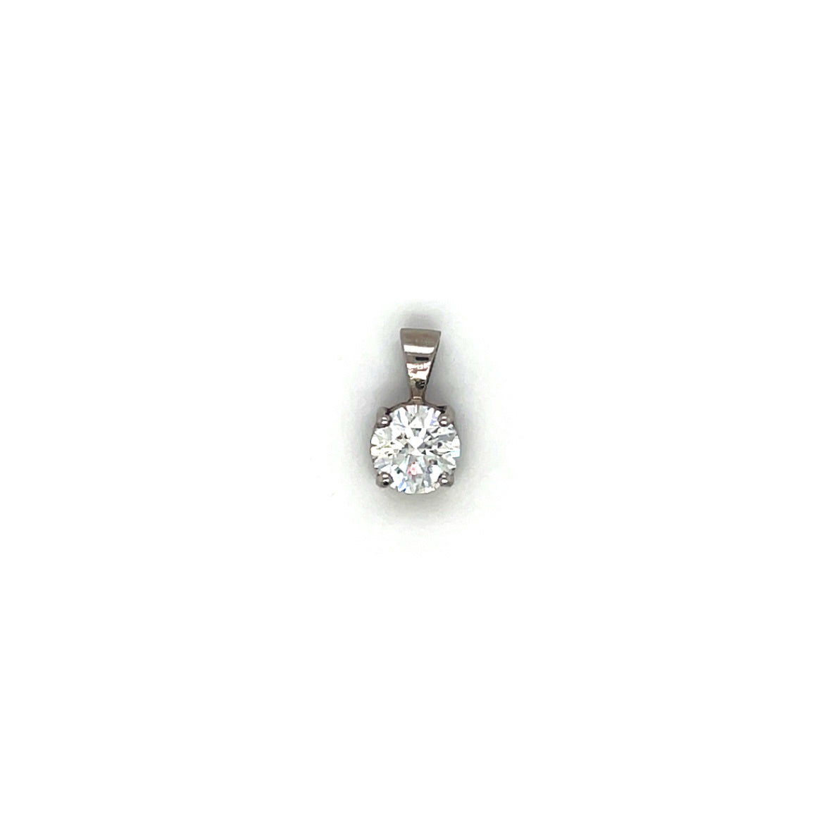 18ct White Gold Solitaire Diamond Pendant