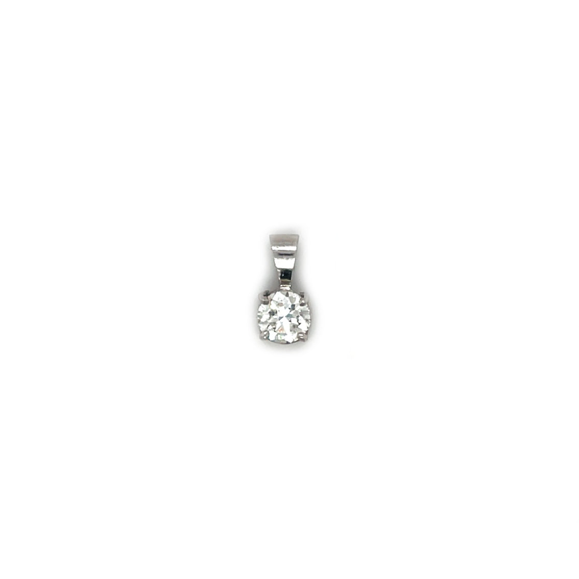 18ct White Gold Solitaire Diamond Pendant