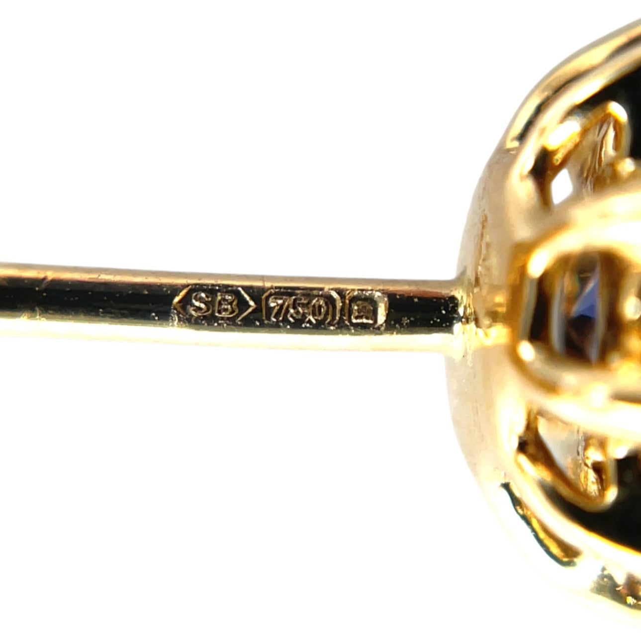 18ct Yellow Gold Sapphire & Diamond Cluster Stud Earrings
