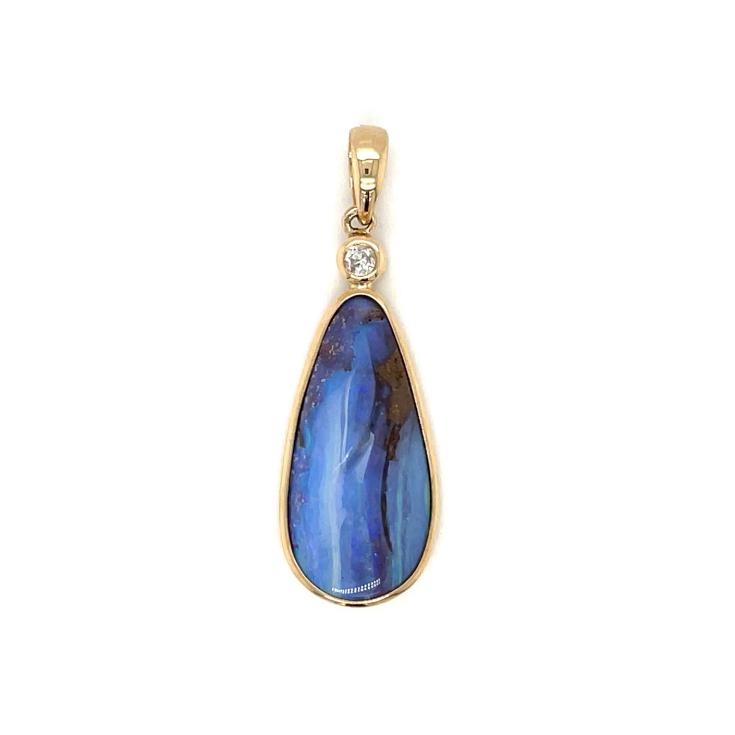 9ct Yellow Gold Boulder Opal Pendant