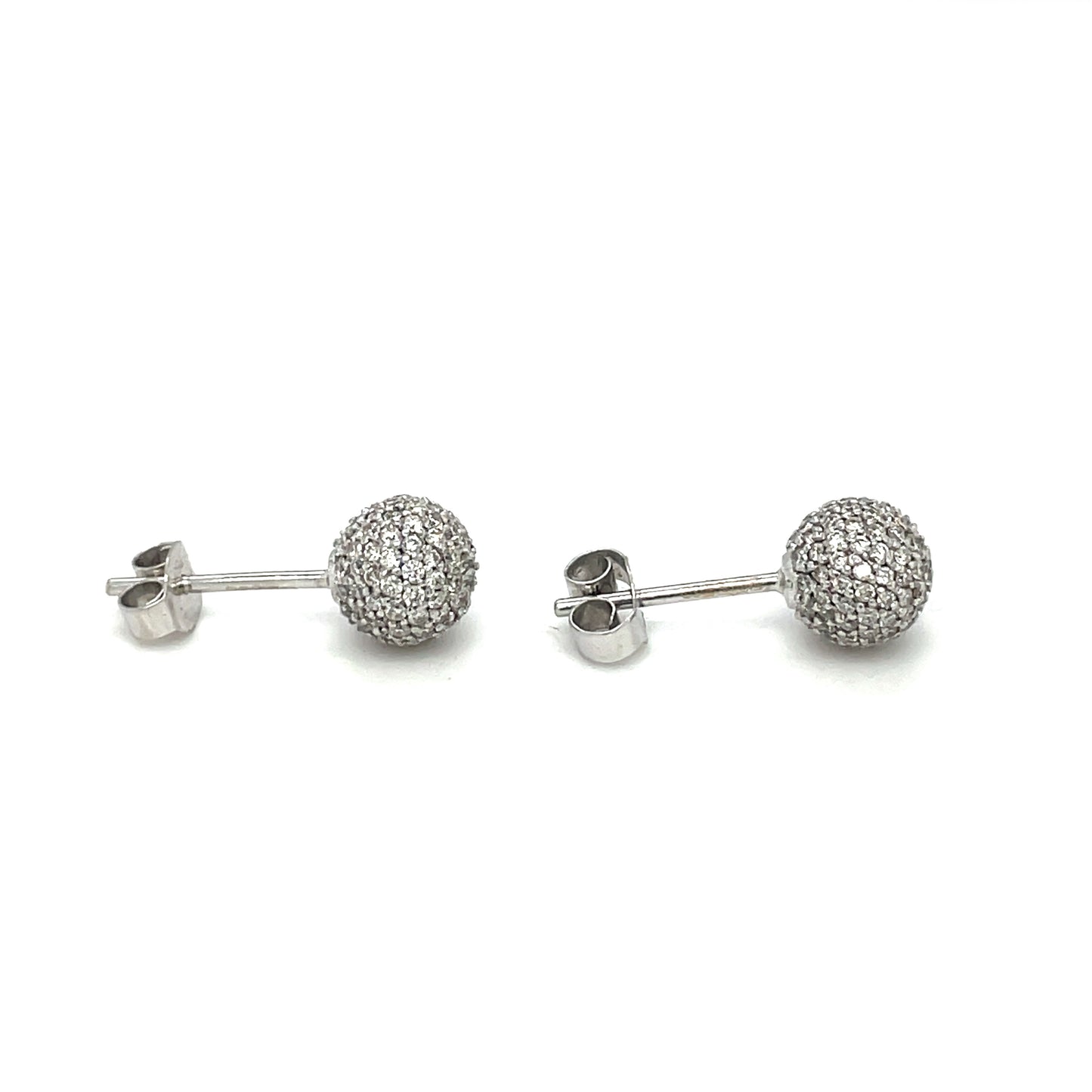 18ct White Gold Diamond Ball Stud Earrings
