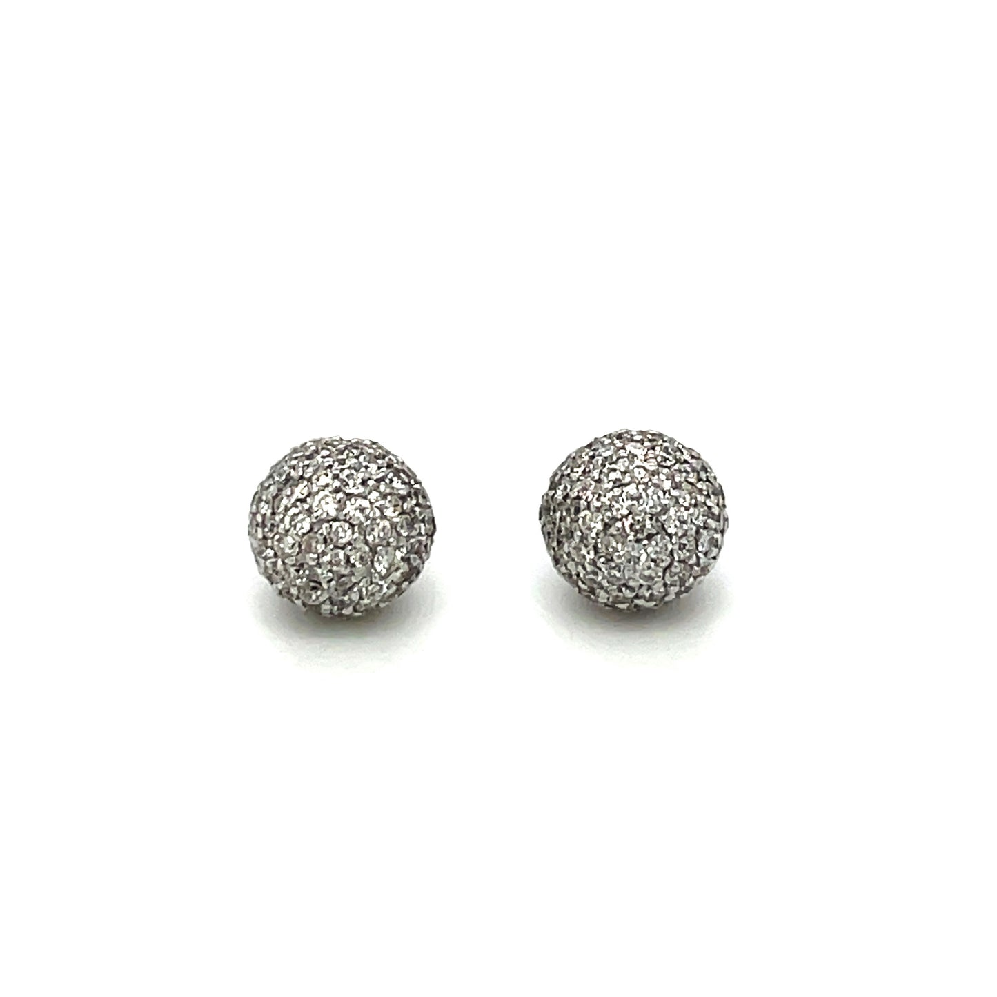18ct White Gold Diamond Ball Stud Earrings