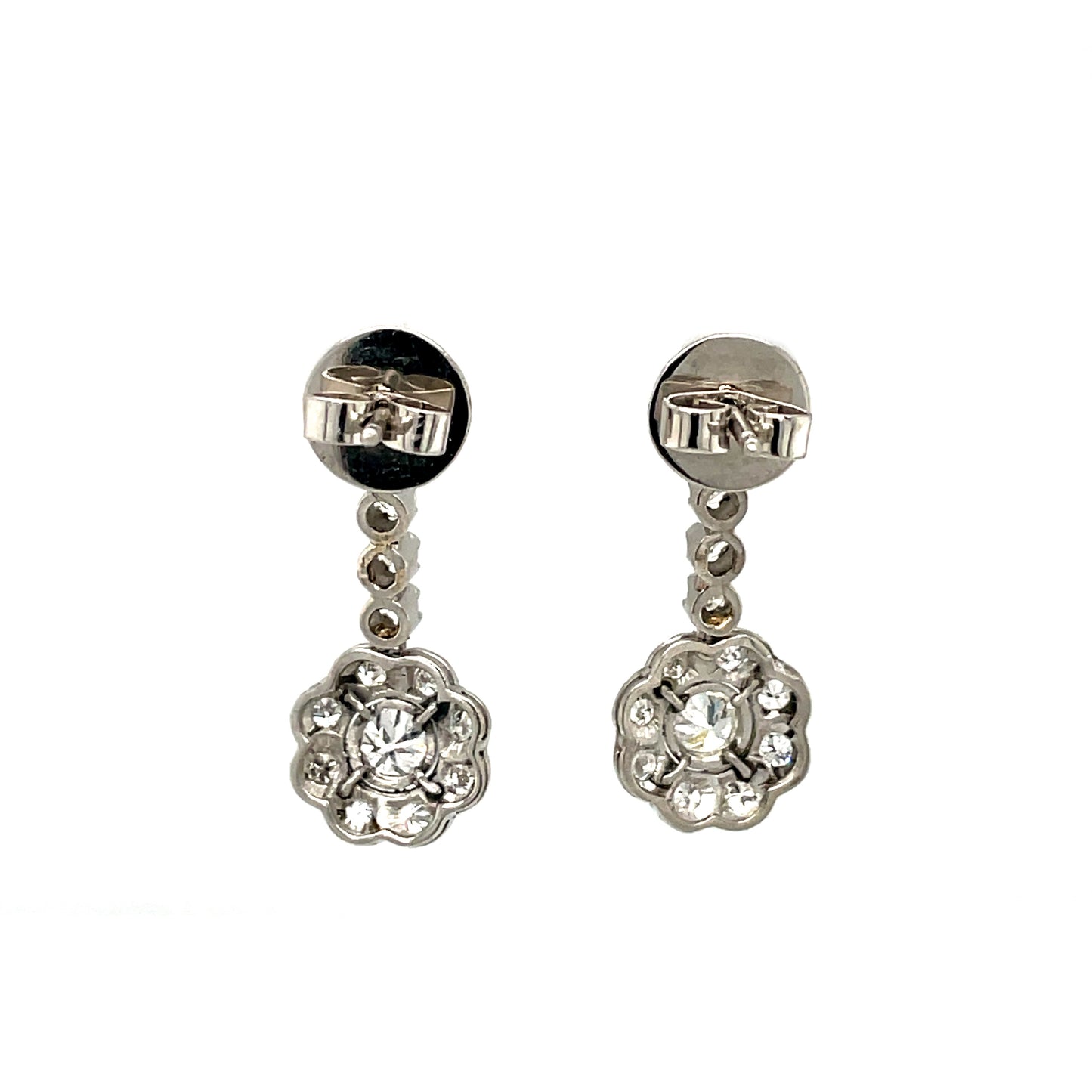 18ct White Gold Diamond Drop Earrings