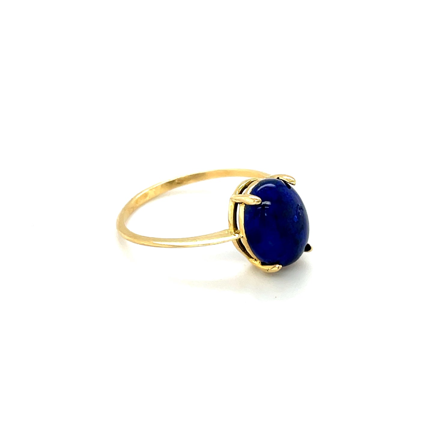 18ct Yellow Gold Lapis Claw Set Ring