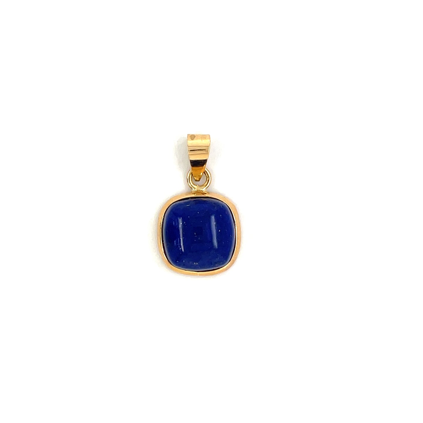 18ct Yellow Gold Square Lapis Pendant & Chain