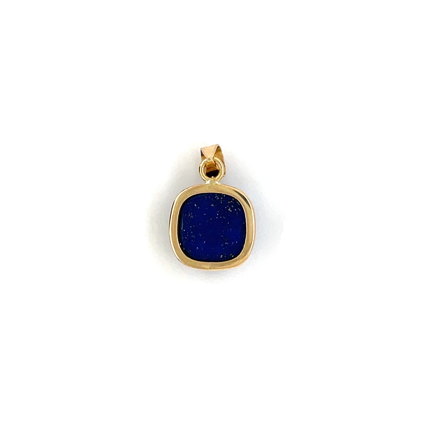 18ct Yellow Gold Square Lapis Pendant & Chain