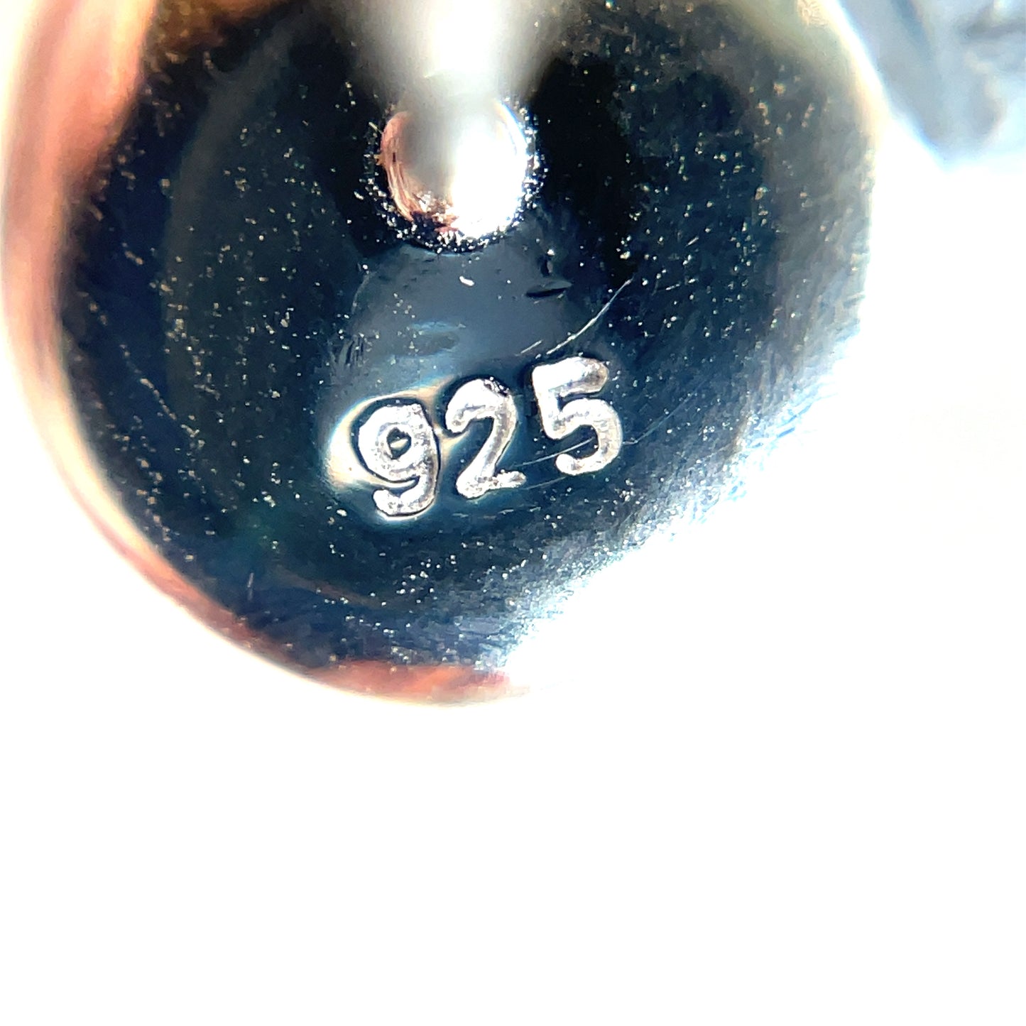 Silver Button Stud Earrings