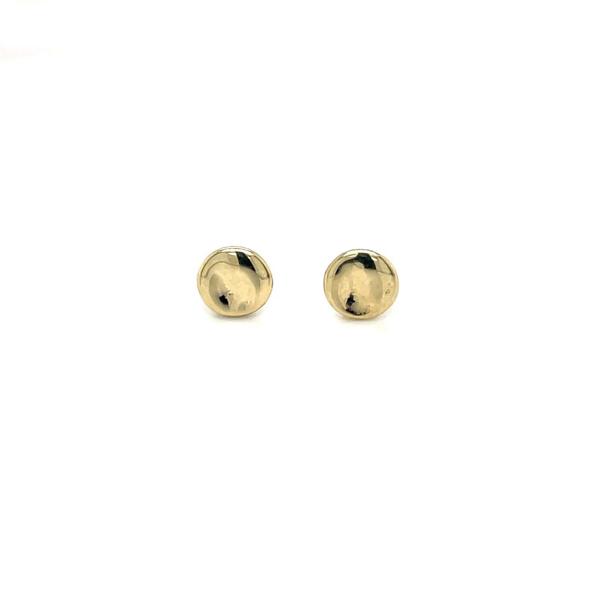 9ct Yellow Gold Textured Circle Stud Earrings