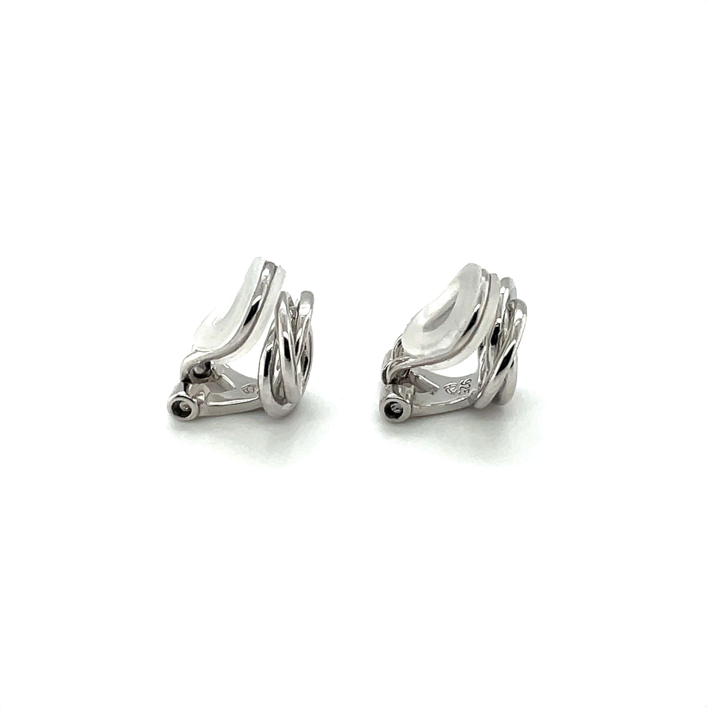 Silver Woolmark Knot Clip-on Earrings