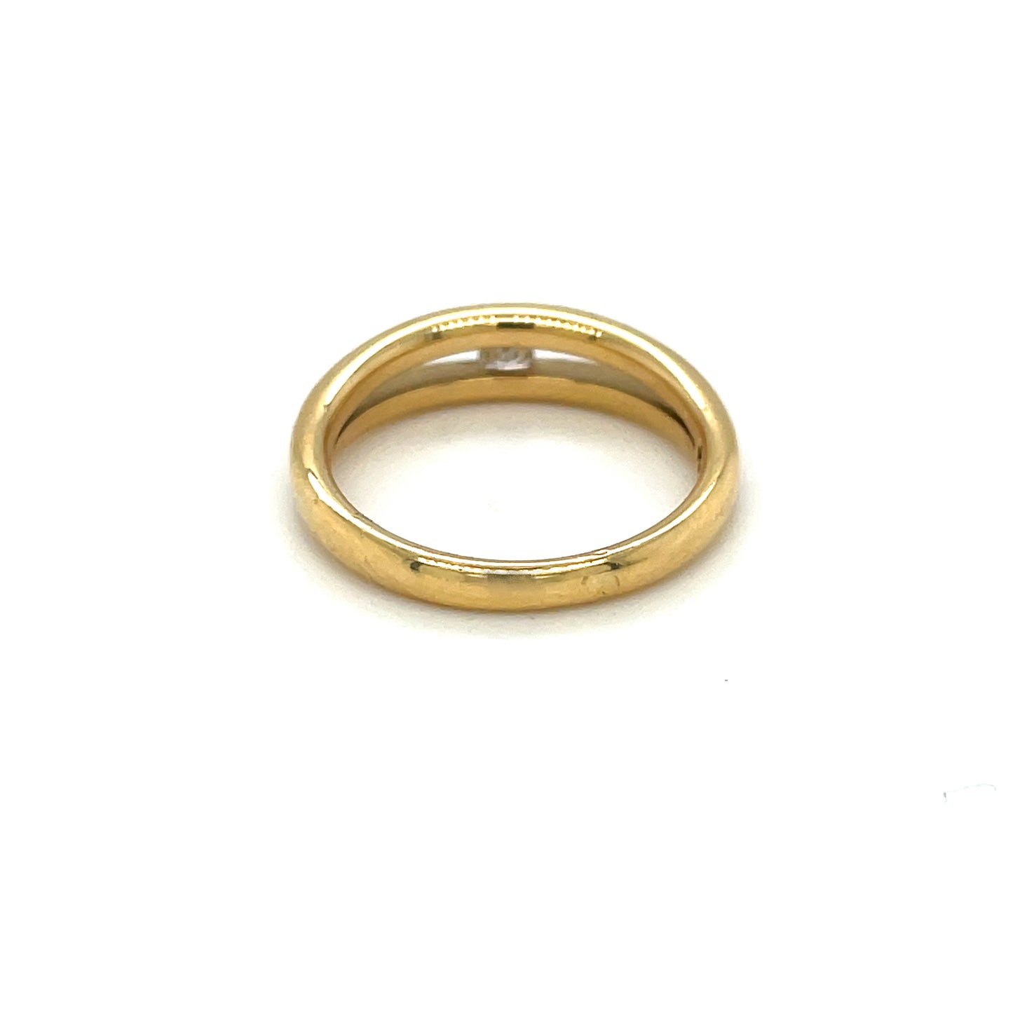 18ct Yellow gold Princess-Cut Diamond Solitaire Split Ring