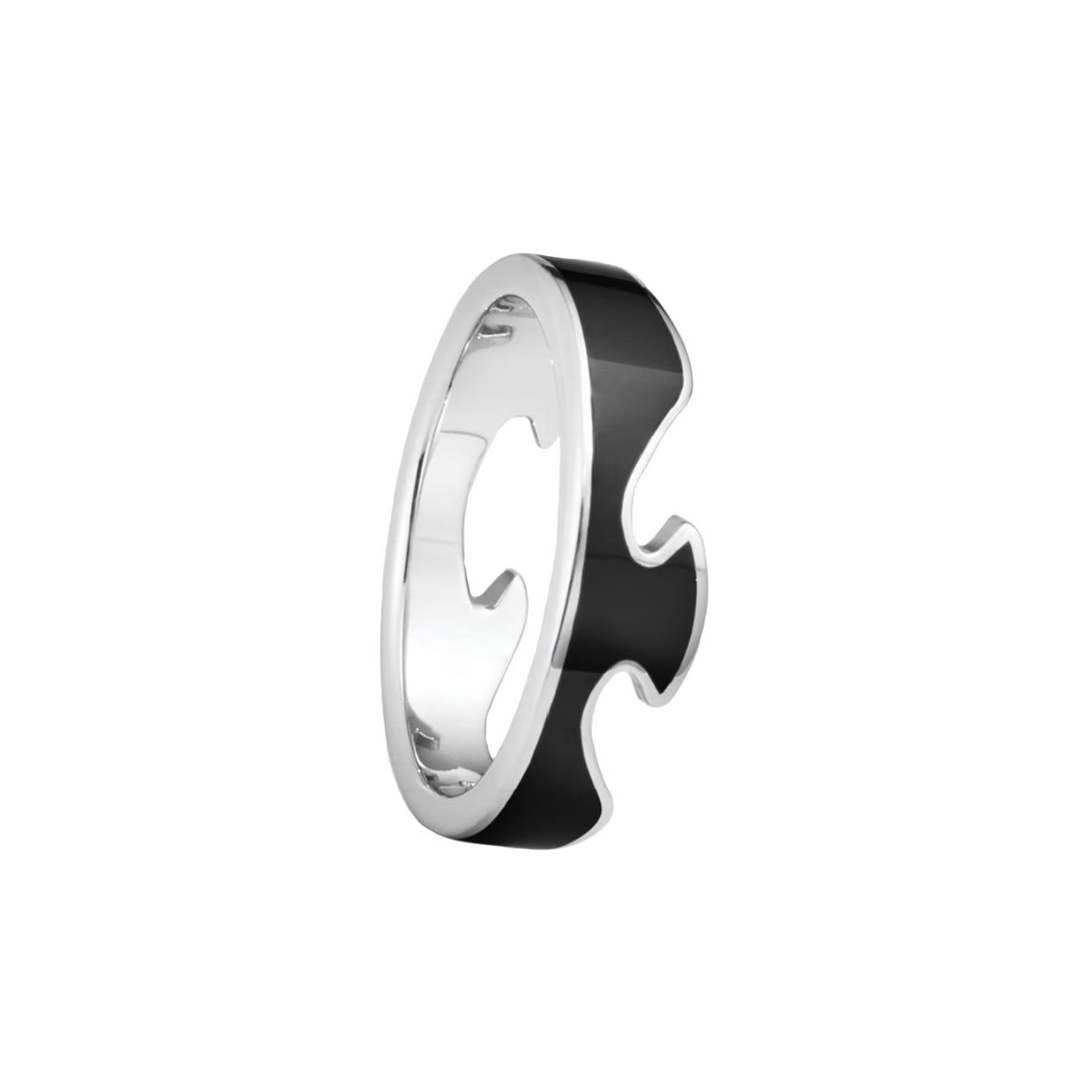 Georg Jensen 18ct White Gold Black Fusion End Ring