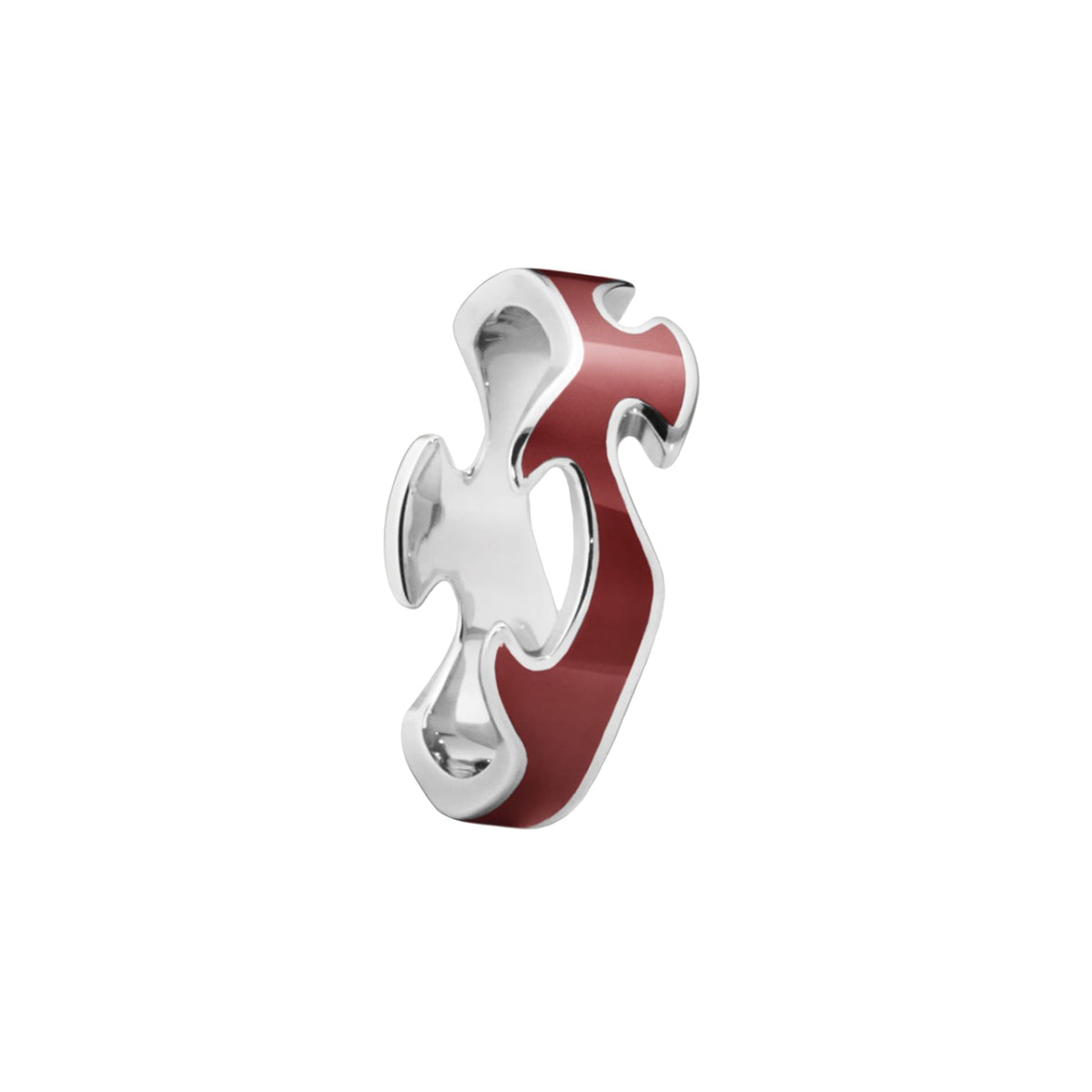 Georg Jensen 18ct White Gold Red Fusion Centre Ring