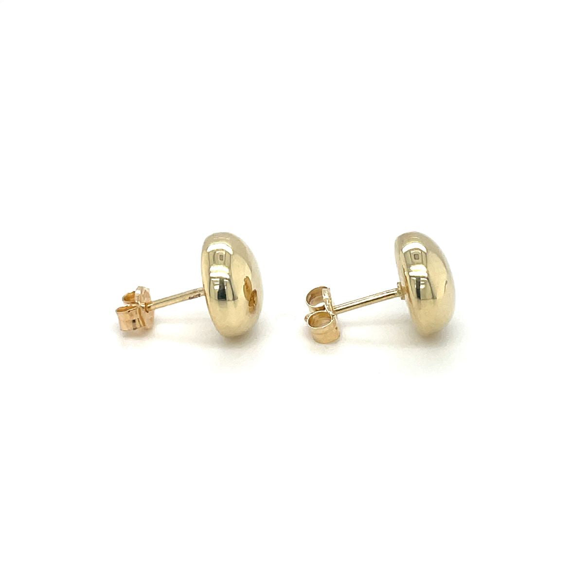 9ct Yellow Gold Button Stud Earrings