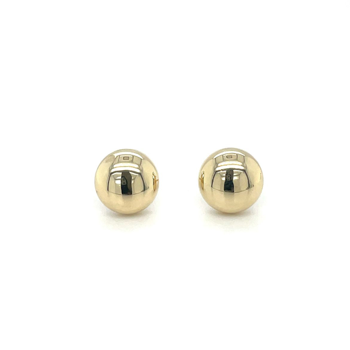 9ct Yellow Gold Button Stud Earrings