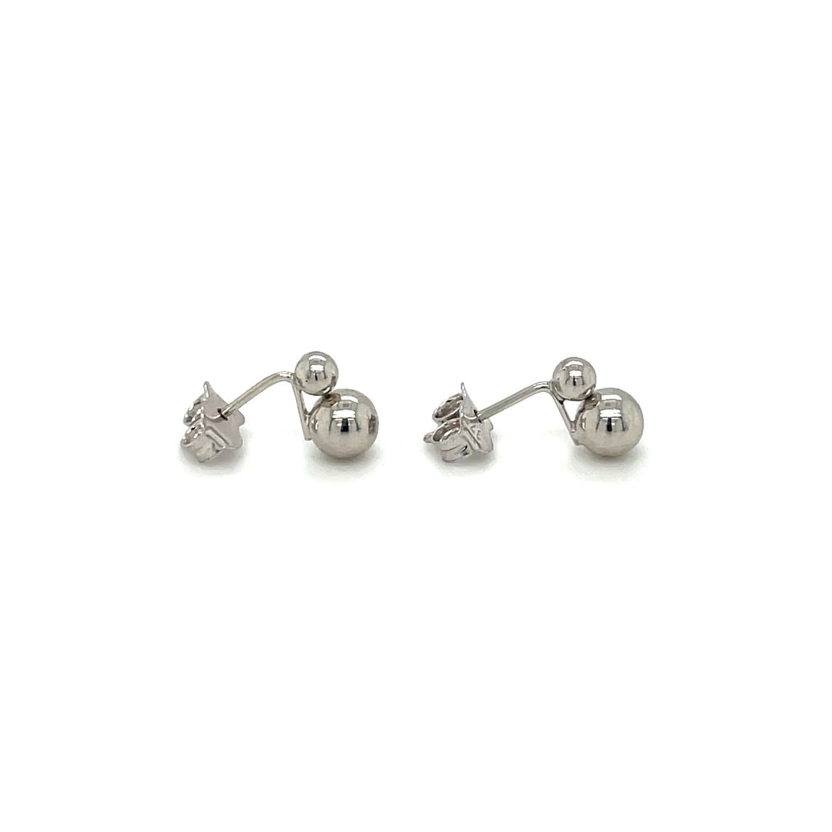 9ct White Gold Double Ball Stud Earrings