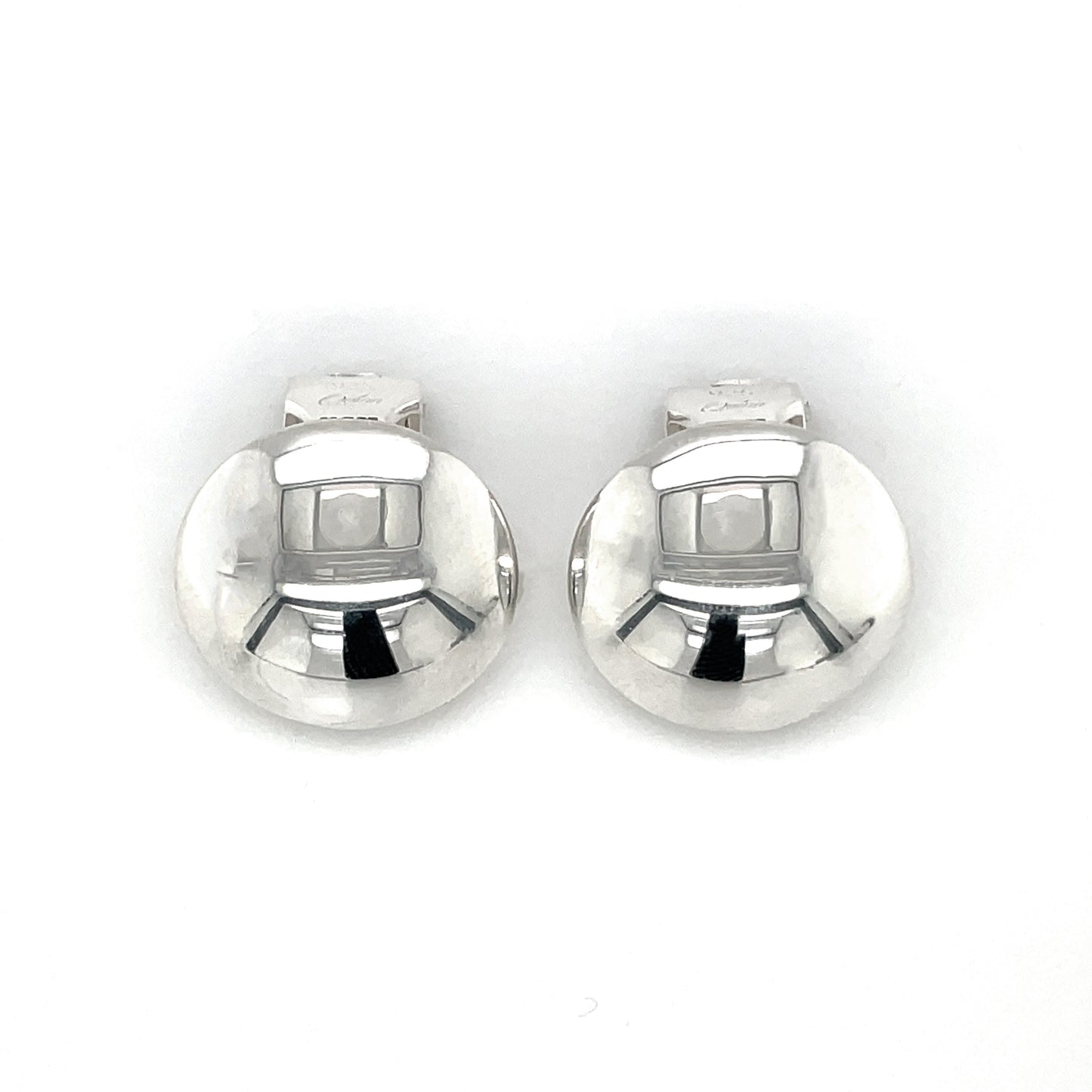 Silver Domed Clip On Earrings
