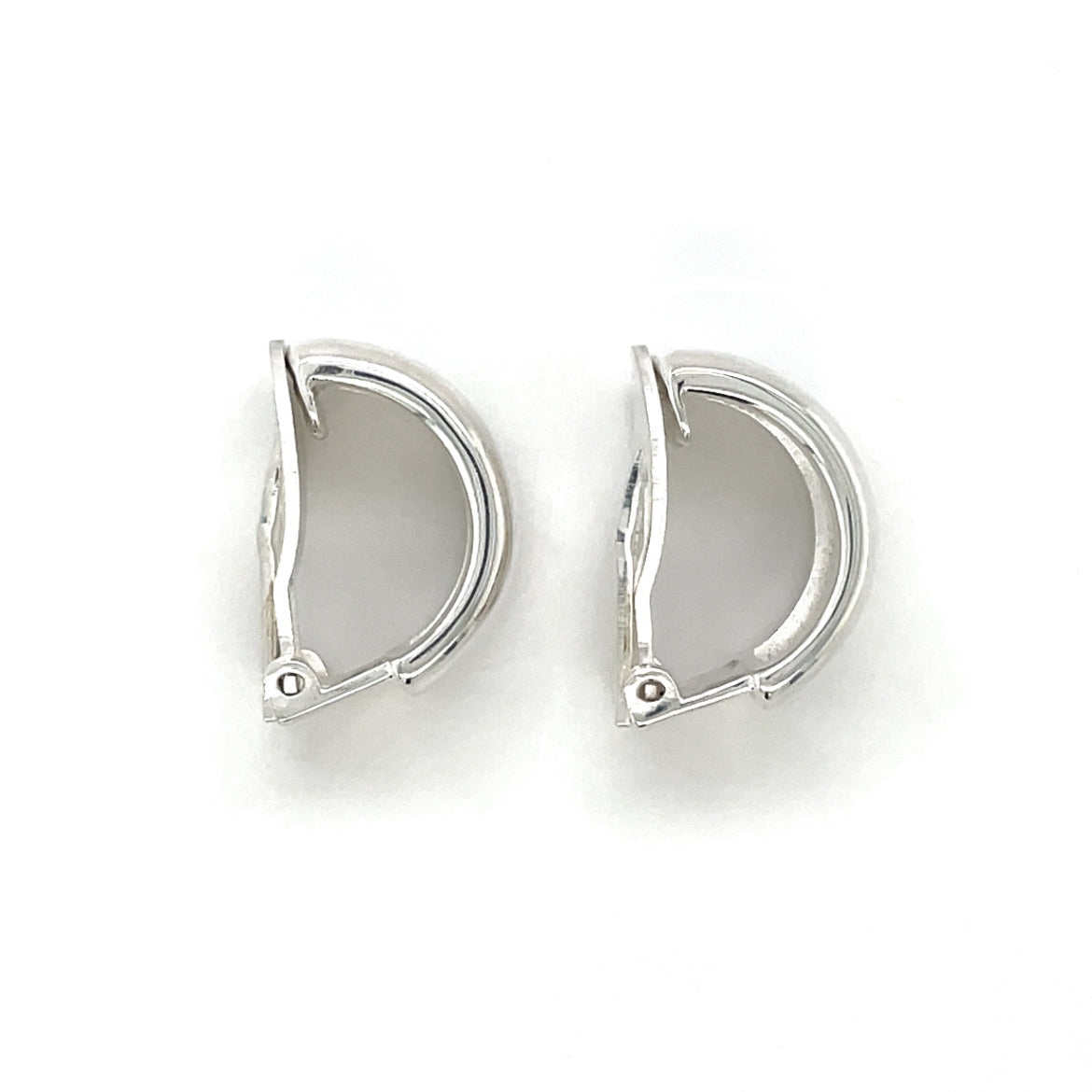 Silver Half-hoop Clip On Earrings