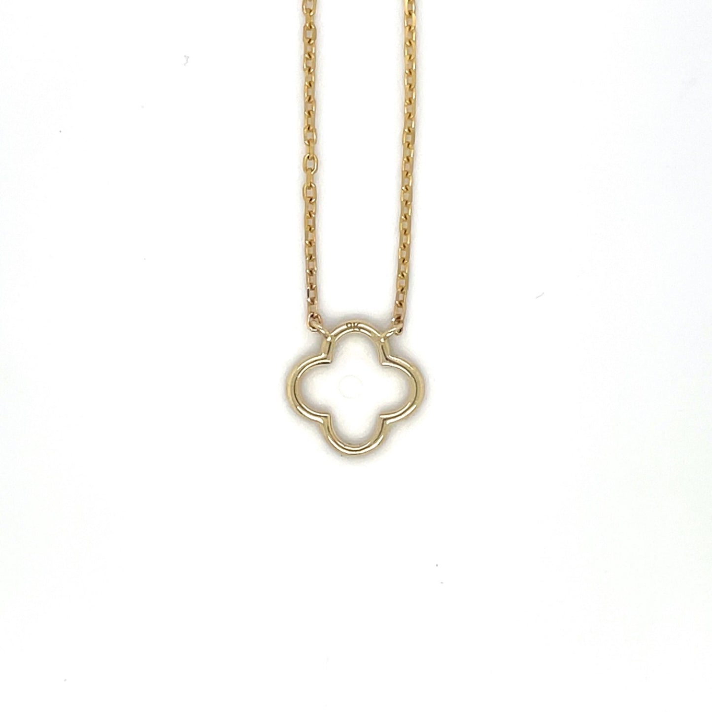 9ct Yellow Gold Diamond Clover Pendant