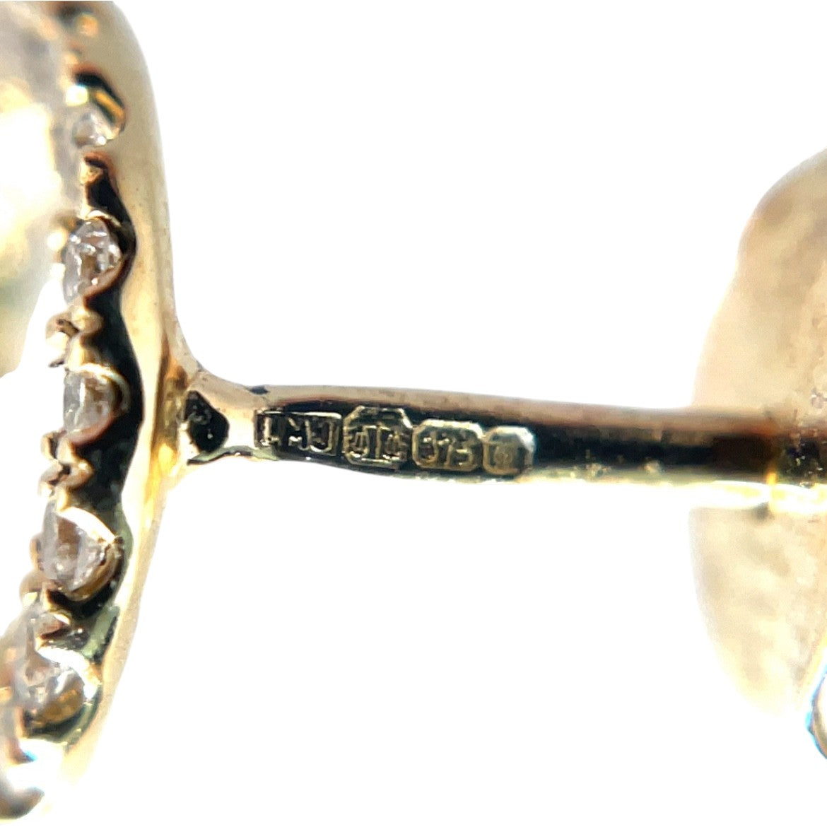 9ct Yellow Gold & Diamond Circle Studs