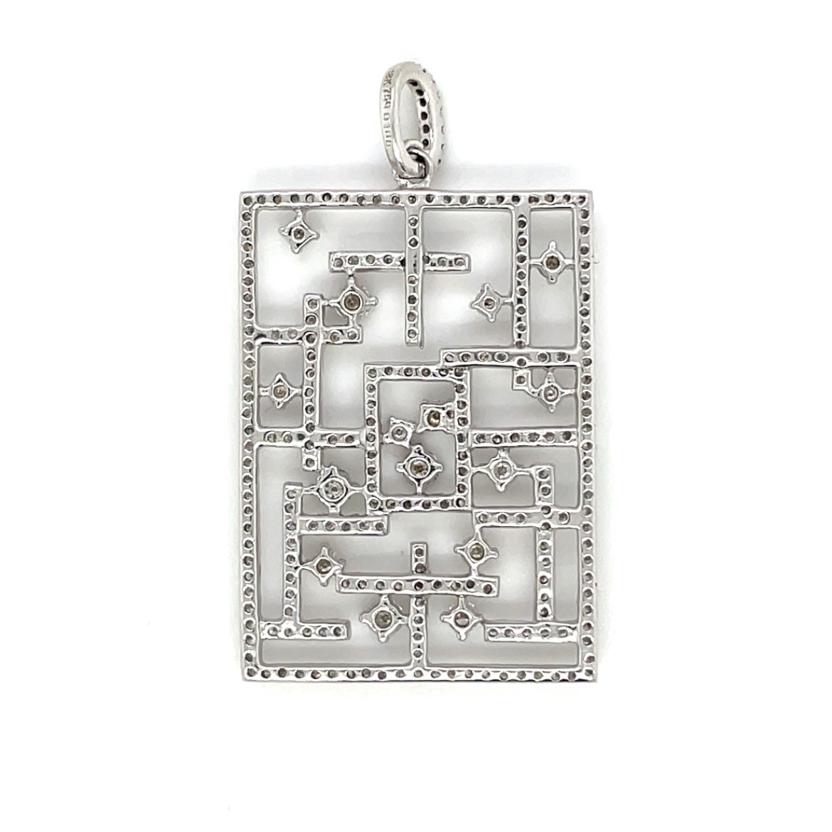18ct White Gold Diamond "maze" Pendant