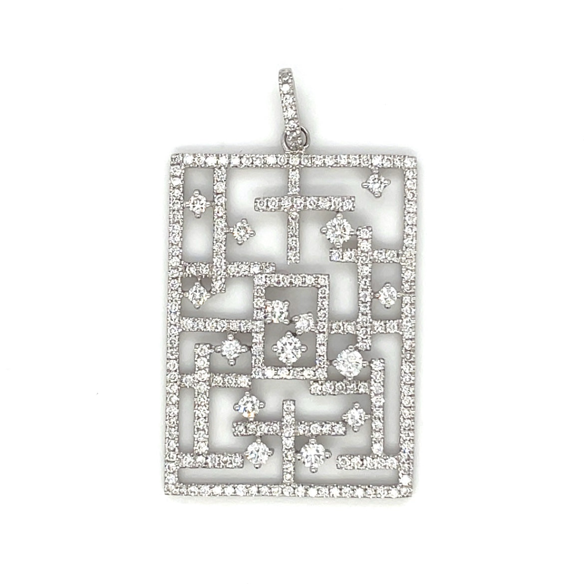18ct White Gold Diamond "maze" Pendant