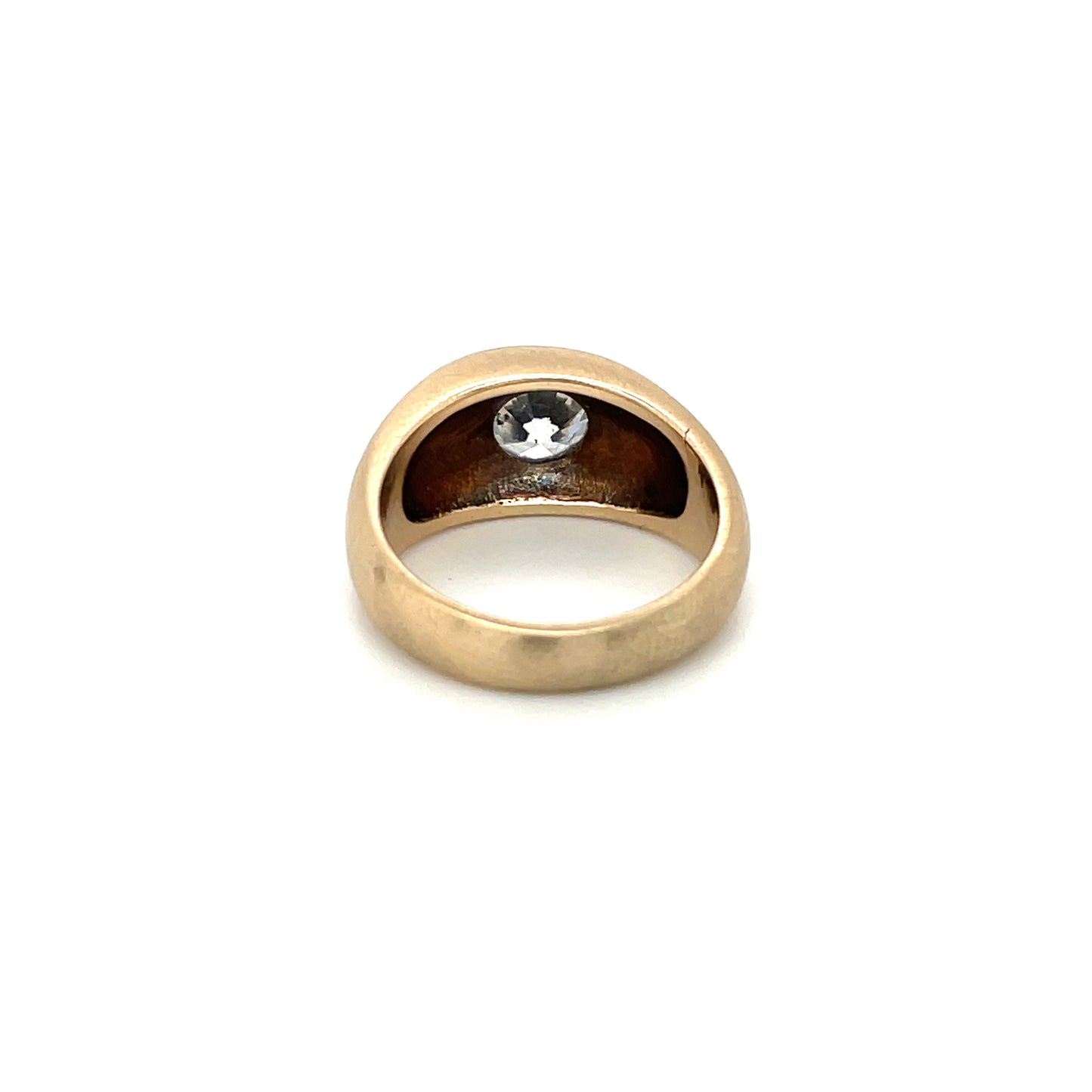 Matte 9ct Yellow Gold Cushion-cut Diamond Gypsy Ring