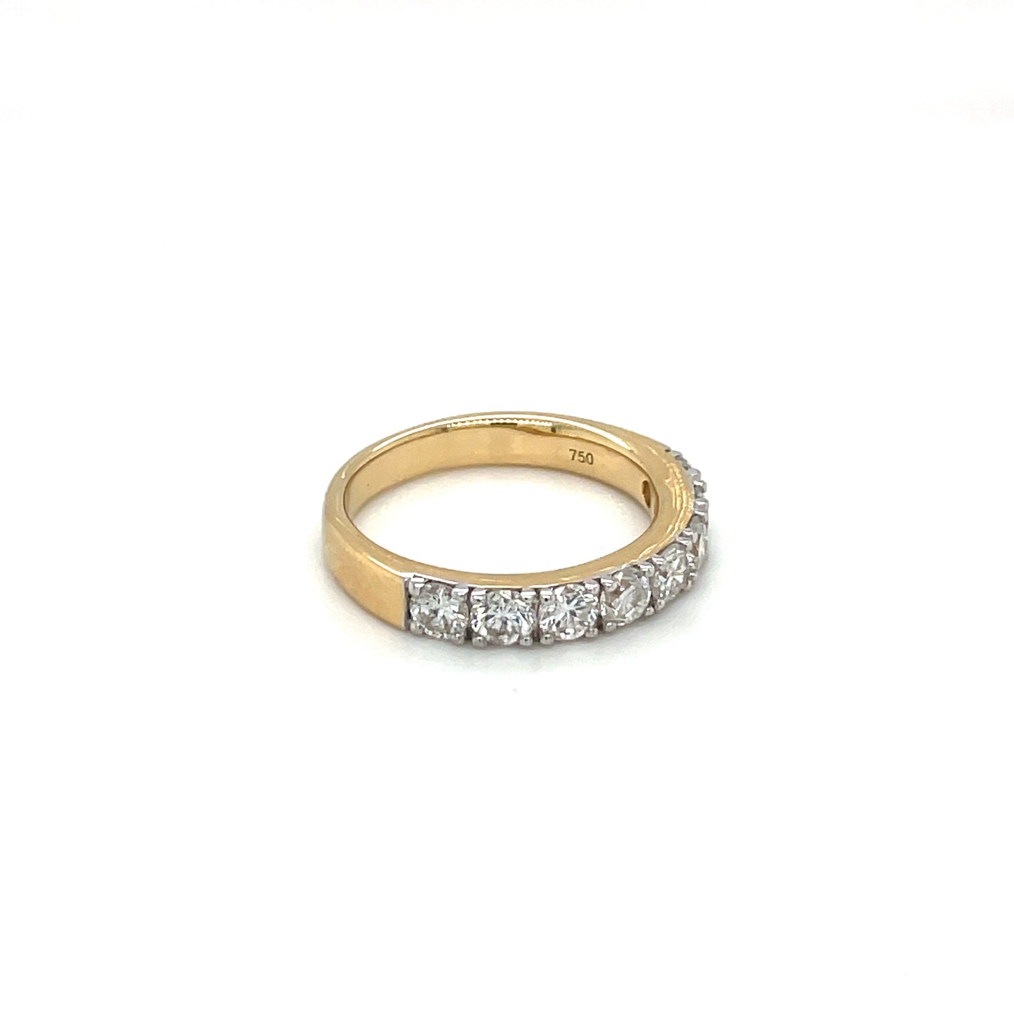 18ct Yellow Gold Diamond Half-set Eternity Ring