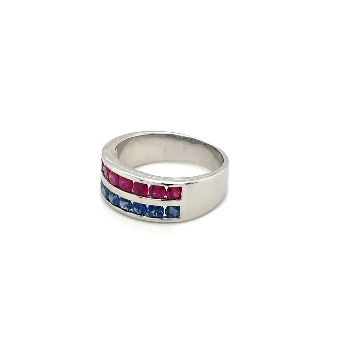 White Gold Sapphire & Ruby Eternity Ring