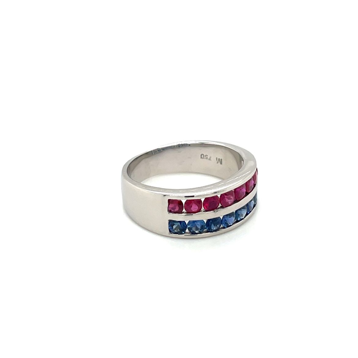 White Gold Sapphire & Ruby Eternity Ring