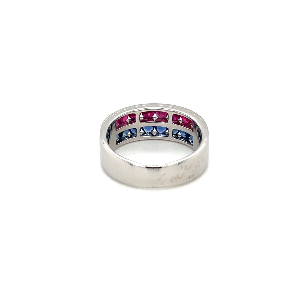 White Gold Sapphire & Ruby Eternity Ring