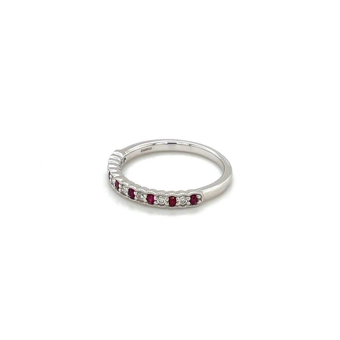 18ct White Gold Ruby & Diamond Eternity Ring