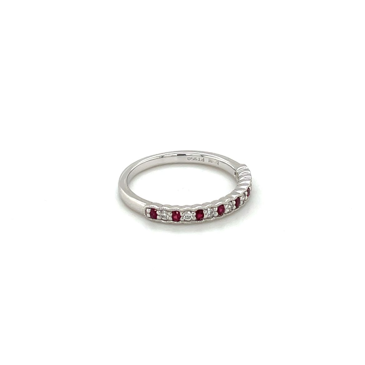 18ct White Gold Ruby & Diamond Eternity Ring