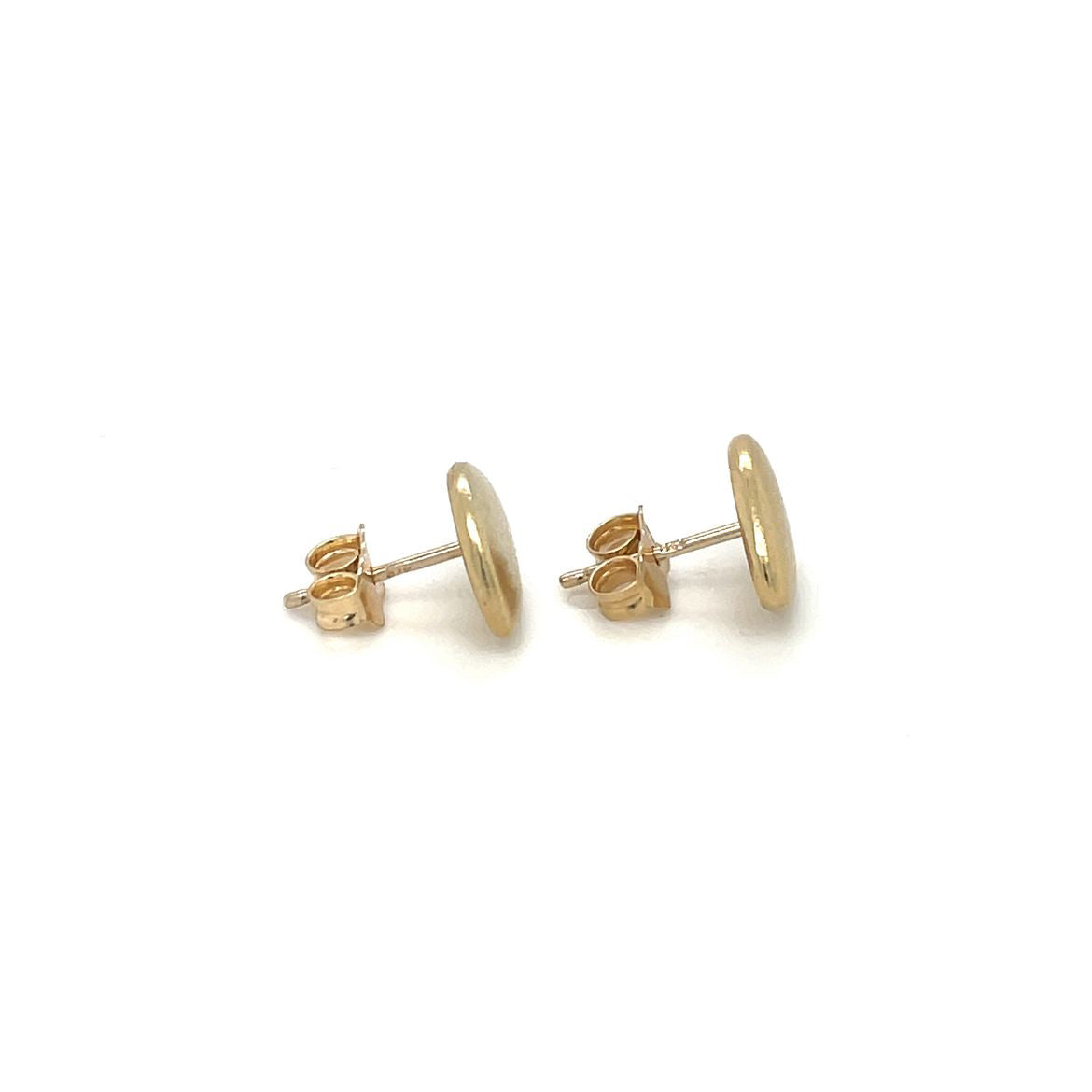 9ct Yellow Gold Satin 'pebble' Stud Earrings