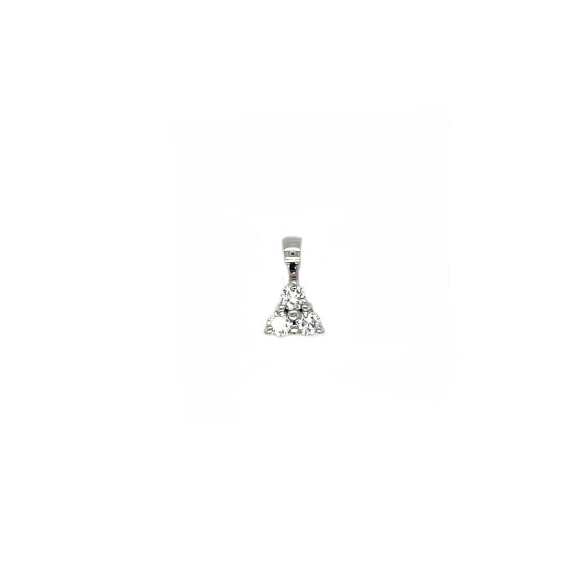 18ct White Gold Triangle Diamond Pendant