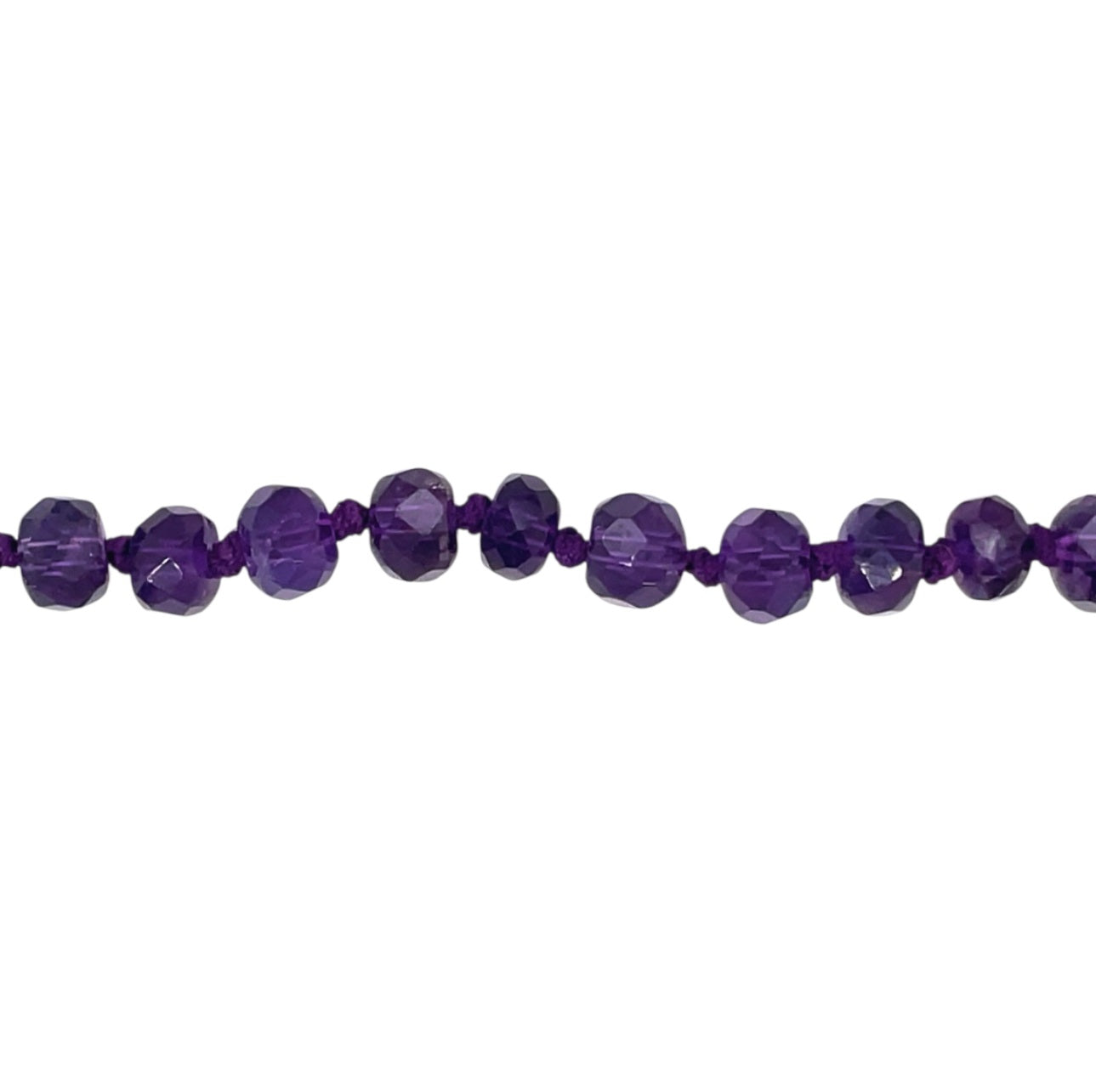 18ct Yellow Gold Amethyst Bead Necklace (16")