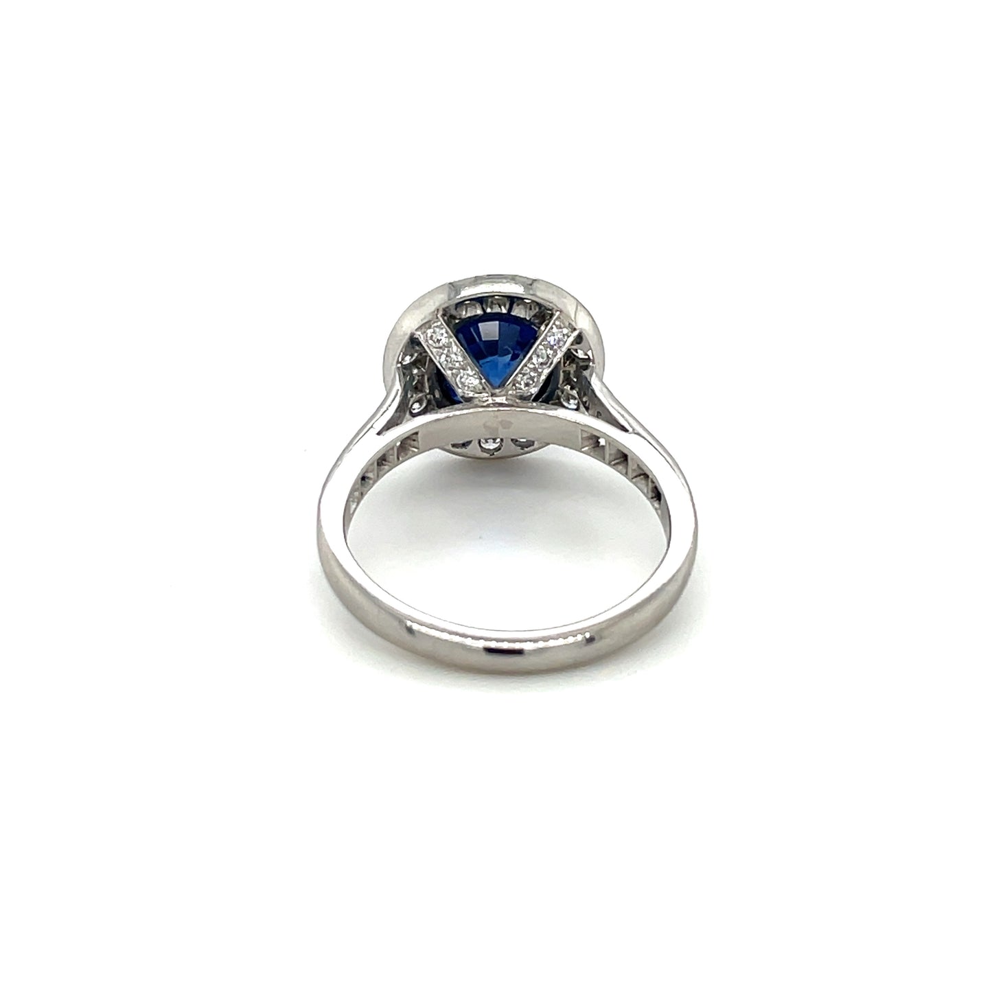 Platinum Sapphire & Diamond Cluster Ring