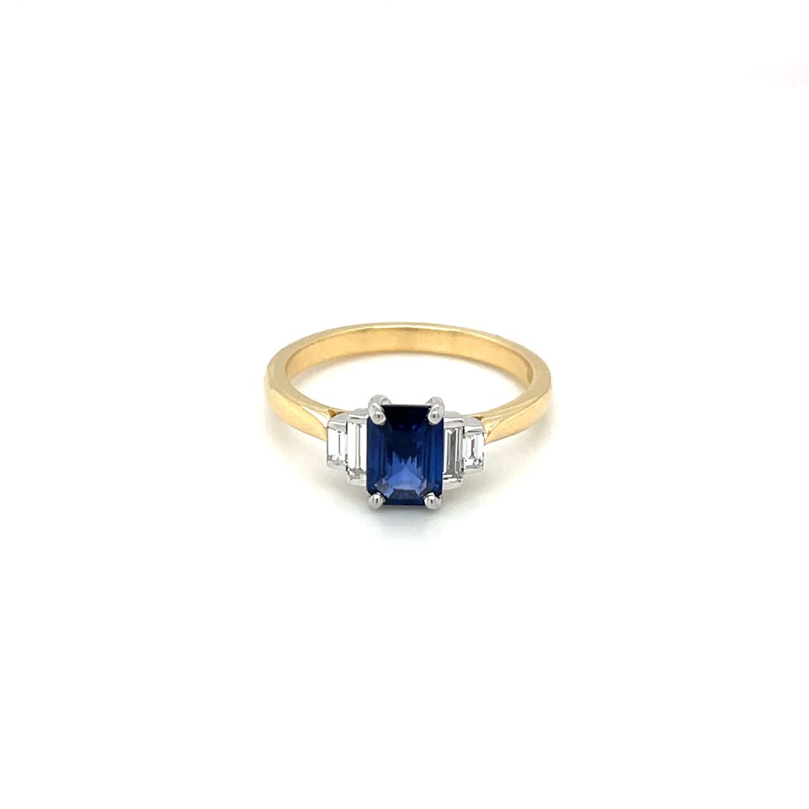 18ct Yellow Gold Sapphire & Diamond Five-Stone Ring